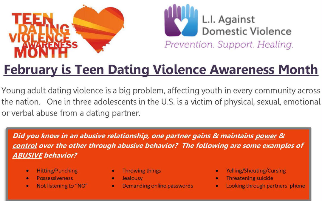 February is Teen Dating Violence Awareness Month (TDVAM)